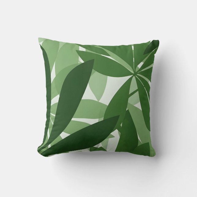 Coussin botanical leaf fresh green interior (Recto)