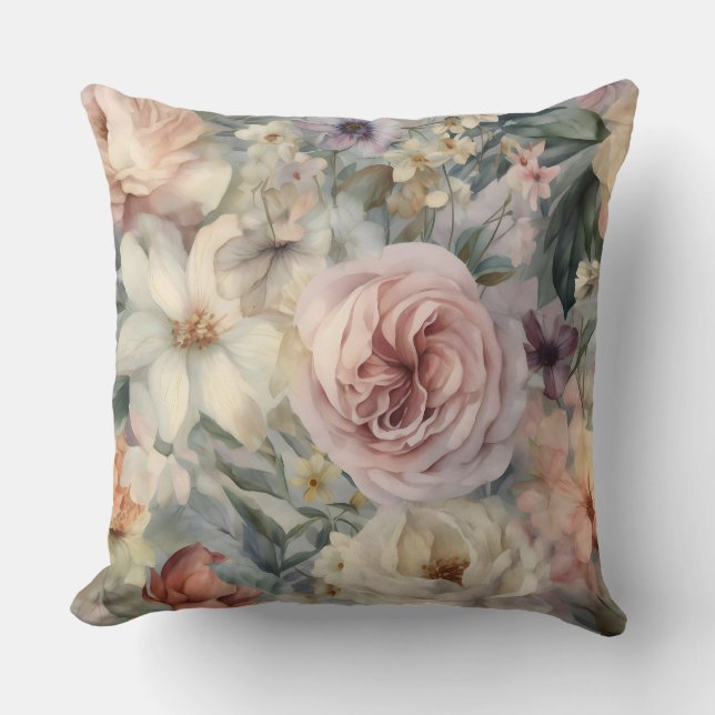 Coussin Botanique Ballet de Mariée Rouge aux Joues (Recto)
