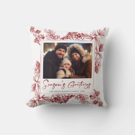 Coussin Botanique de Noël Vintage