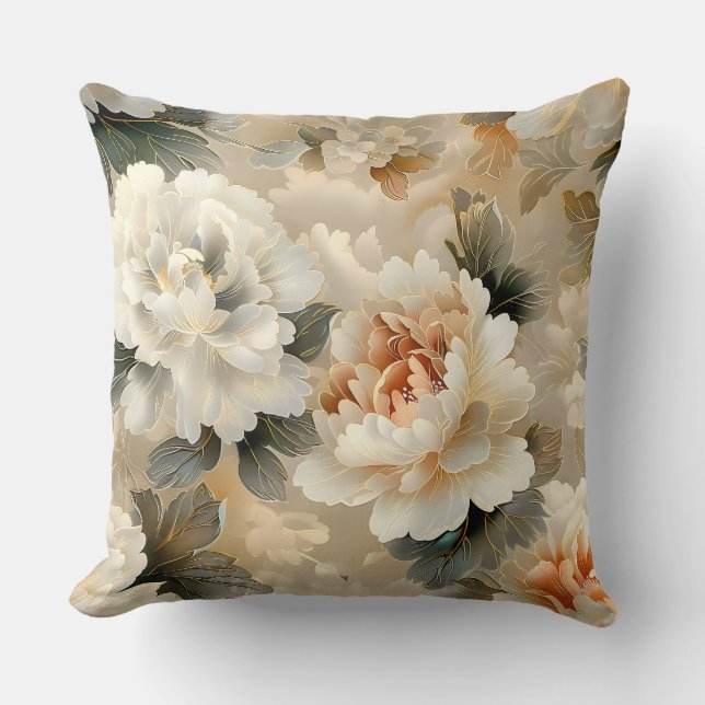 Coussin Botanique des Whispers de automne de velours (Recto)