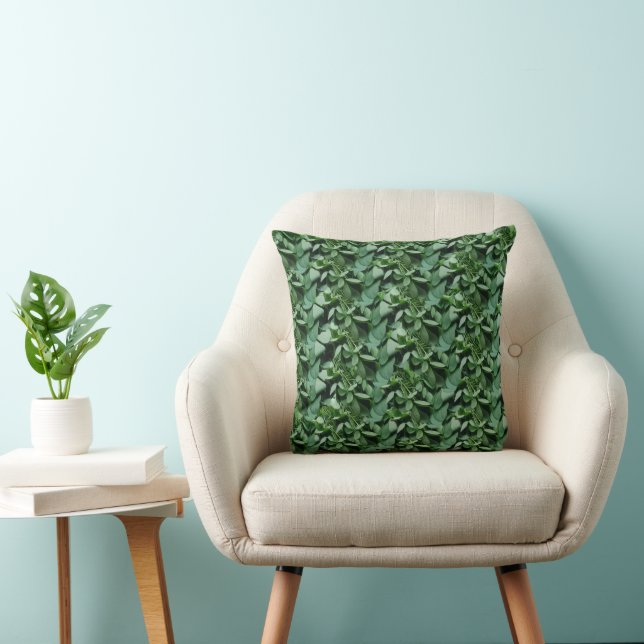 Coussin Botanique Feuille Tora verte (Chaise)
