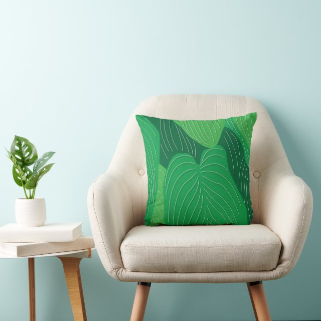 Coussin Botanique Feuille verte (Chaise)