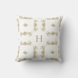 Coussin Botanique Hiver Blanc Initial Edelweiss