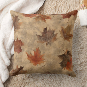 Coussin Botanique Intemporelle – Feuille aux Neutres Chaud