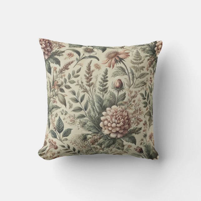 Coussin Botanique vintage (Recto)