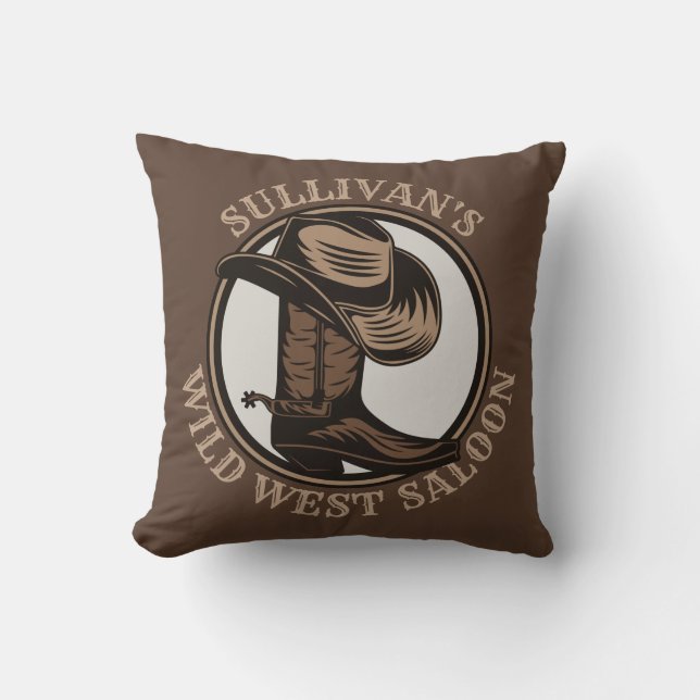 Coussin Bottes de cowboy Occidentales Wild West personnali (Recto)