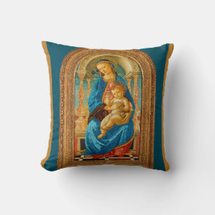 Coussin Botticelli Madonna et l'enfant lancent l'oreiller