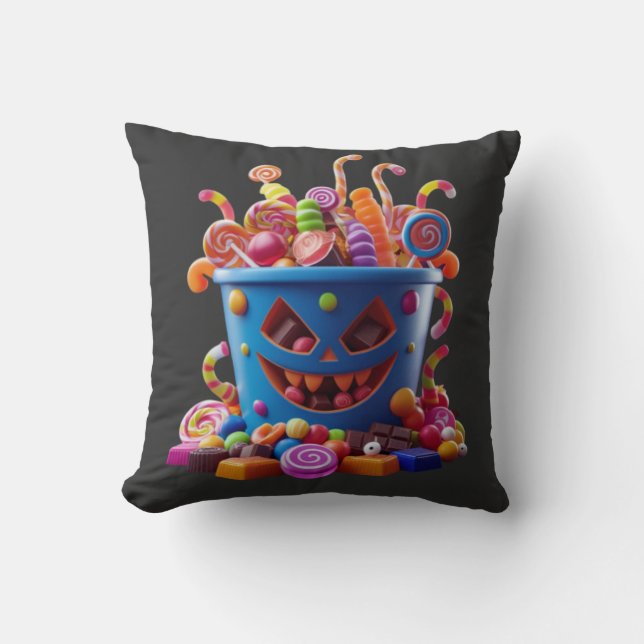 Coussin Bouche de bonbons éffrayant - Traitements d'Hallow (Recto)