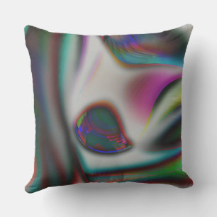 Coussin Bouche de poisson abstraite avec flou psychédéliqu