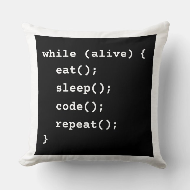 Coussin Boucle de cycle de vie de programmeur (boucle whil (Recto)