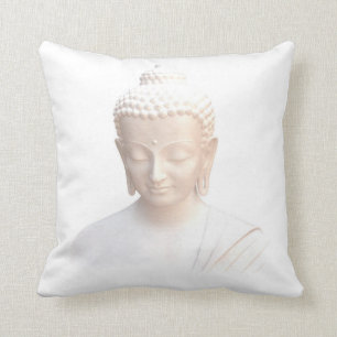 Coussin Bouddha en blanc Sérénité Méditative Et Calme