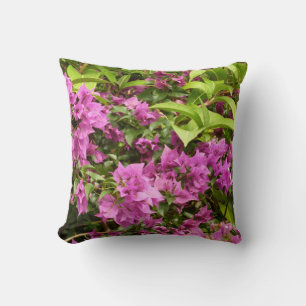 Coussin Bougainvillées tropicales violettes
