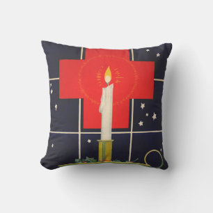 Coussin Bougie vintage avec le signe de la croix