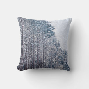 Coussin Boule blanche et bleu neige Joyeux Noël