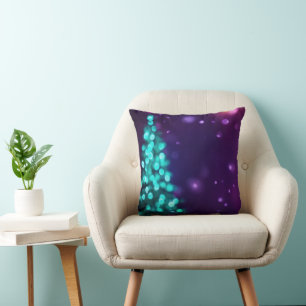 Coussin Boule blanche et bleu neige Joyeux Noël