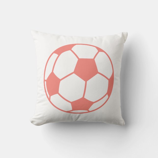 Coussin Boule de football rose corail (Recto)
