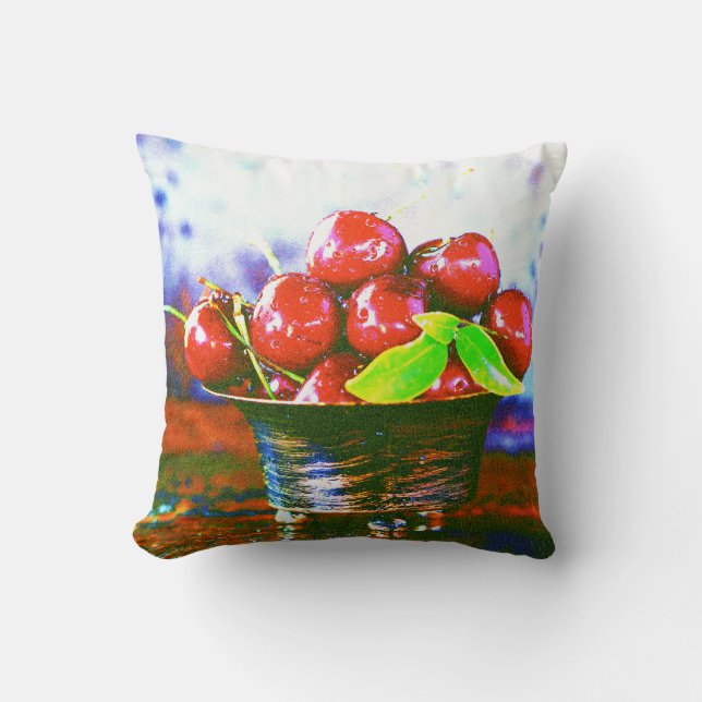 Coussin "Boule De Fruits De Cerises" Belle Photo. Commande (Recto)