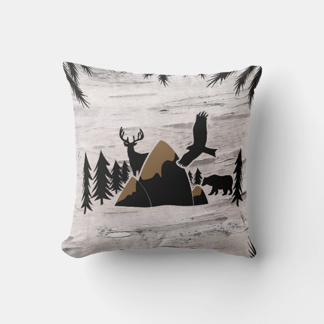 Coussin Bouleau rustique extérieur fête sauvage premier 1e (Recto)
