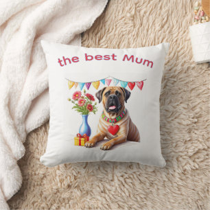 Coussin Bouledogue anglais Mastiff meilleure maman fête de