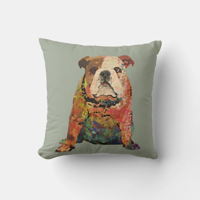 Coussin Bouledogue anglais peint par Digitals (Recto)
