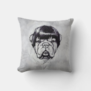 Coussin Bouledogue avec une perruque (Style 3) Beaux-Arts