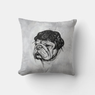 Coussin Bouledogue avec une perruque (Style 7) Beaux-Arts