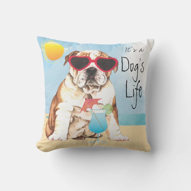 Coussin Bouledogue d'été (Recto)