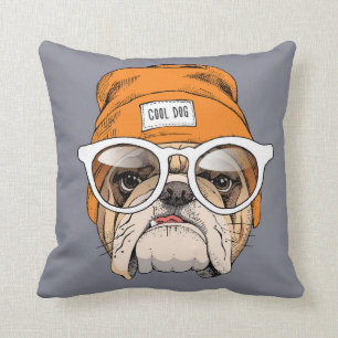 Coussin Bouledogue frais de hippie
