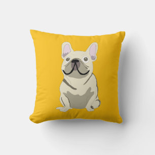 Coussin Bouledogue Français Crème