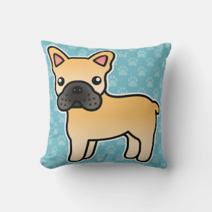 Coussin Bouledogue français fauve de dessin animé