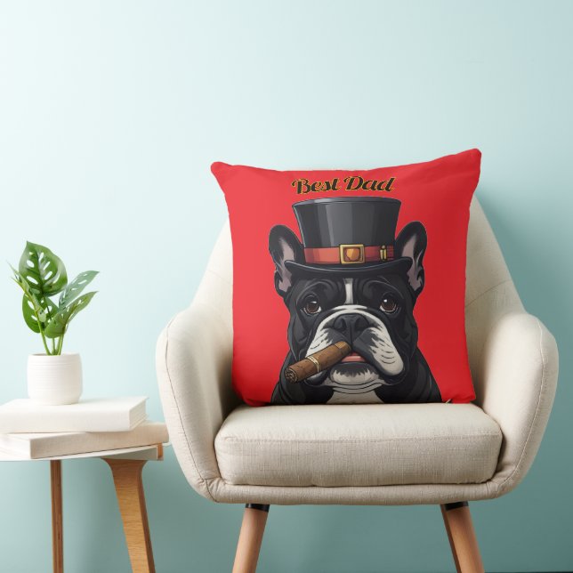 Coussin Bouledogue français French Bulldog Cigare (Chaise)