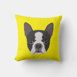 Coussin Bouledogue français jaune