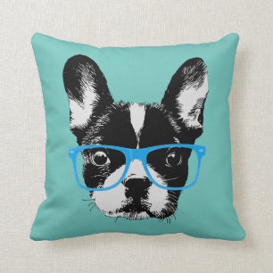 Coussin Bouledogue français ringard de hippie