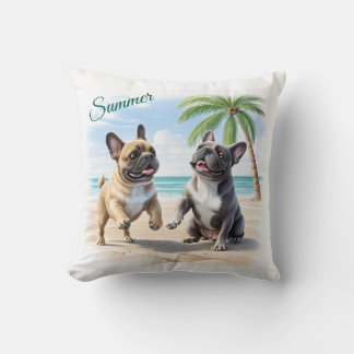 Coussin Bouledogues français Plage Bouledogue Français