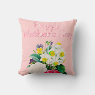 Coussin Bouquest vintage rose florale Bonne fête des mères