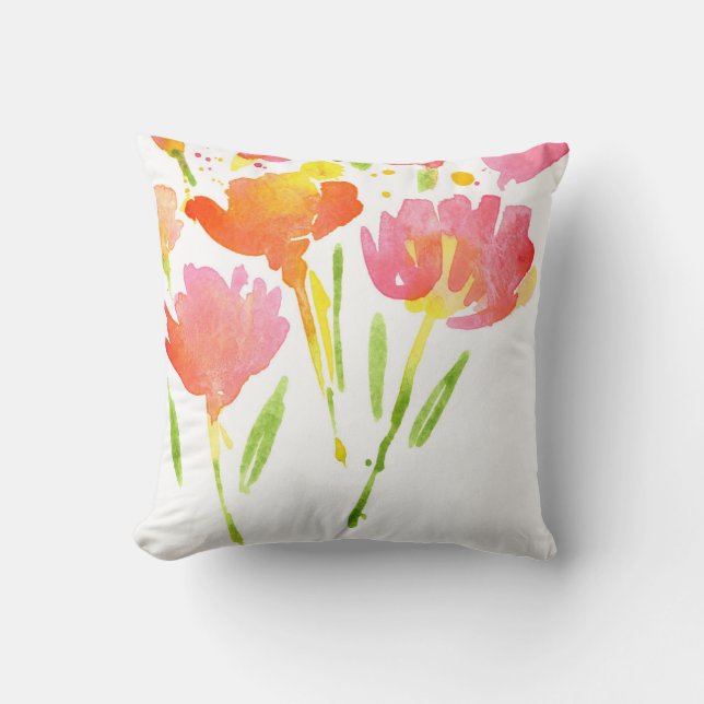Coussin Bouquet Abstrait de fleurs mixtes 3 (Recto)