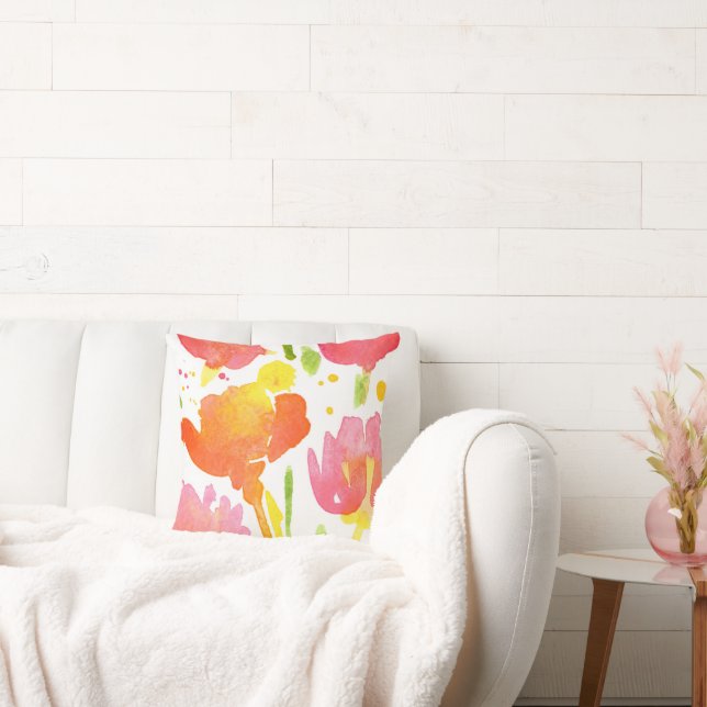 Coussin Bouquet Abstrait de fleurs mixtes 4 (Canapé)