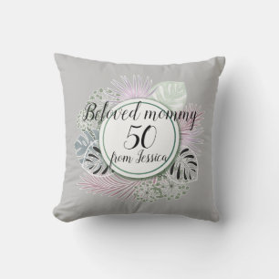 Coussin Bouquet botanique tropical personnalisé