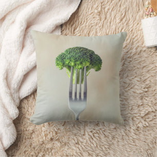 Coussin Bouquet de brocoli sur une fourchette