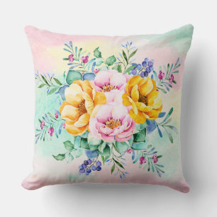 Coussin Bouquet de fleurs colorées