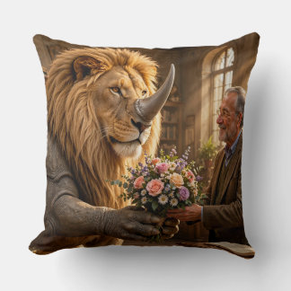 Coussin Bouquet de fleurs Lion Rhino