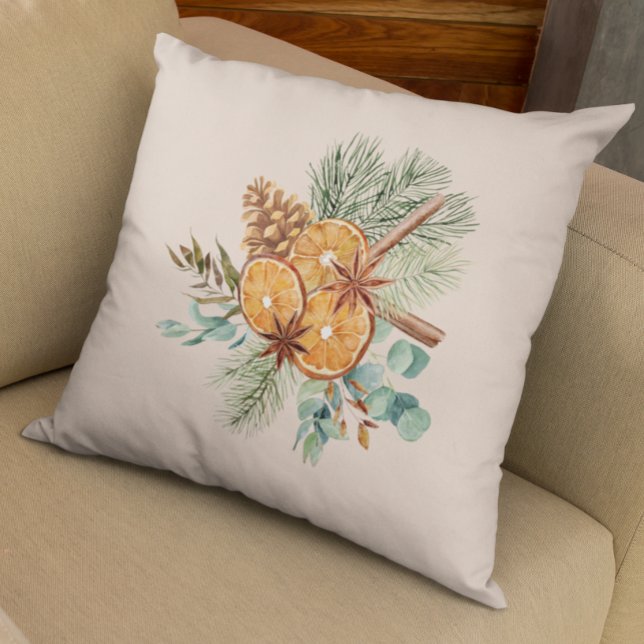 Coussin Bouquet d'épices de pin orange de Noël (Créateur téléchargé)