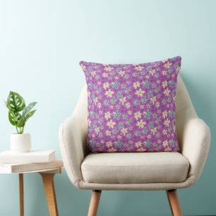 Coussin Bouquet Fleur Daisy Meadow Purple Ecru Turquoise