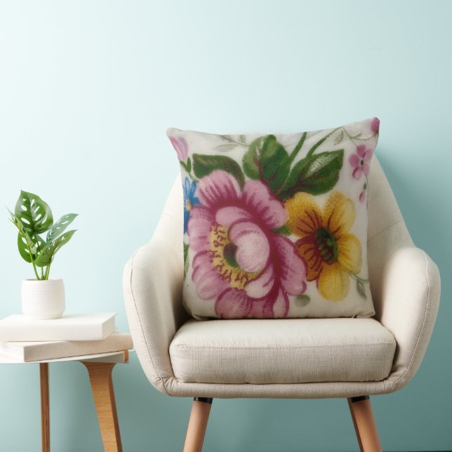 Coussin Bouquet floral de la coupe de thé (Chaise)