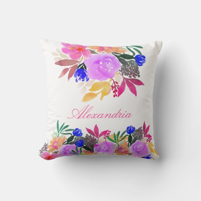 Coussin Bouquet floral personnalisé (Recto)