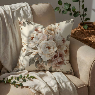 Coussin Bouquet Floral Vintage Romantique