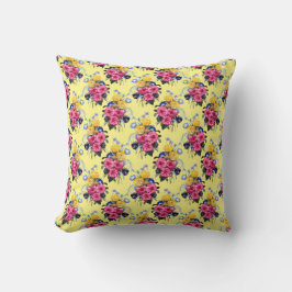 Coussin Bouquet rose Motif Pays réversible