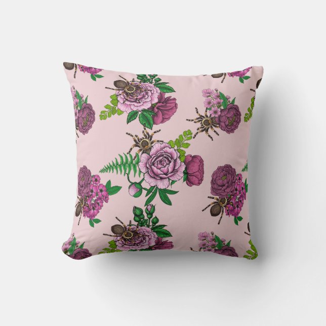 Coussin Bouquets et tarantula (Recto)