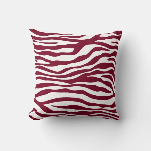 Coussin Bourgogne Zebra Poster de animal (Recto)