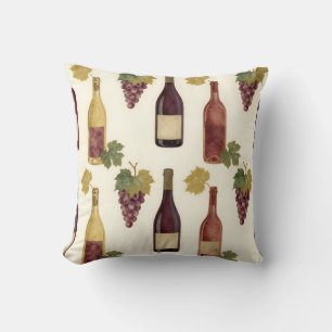 Coussin Bouteille de vin vintage motif vigne